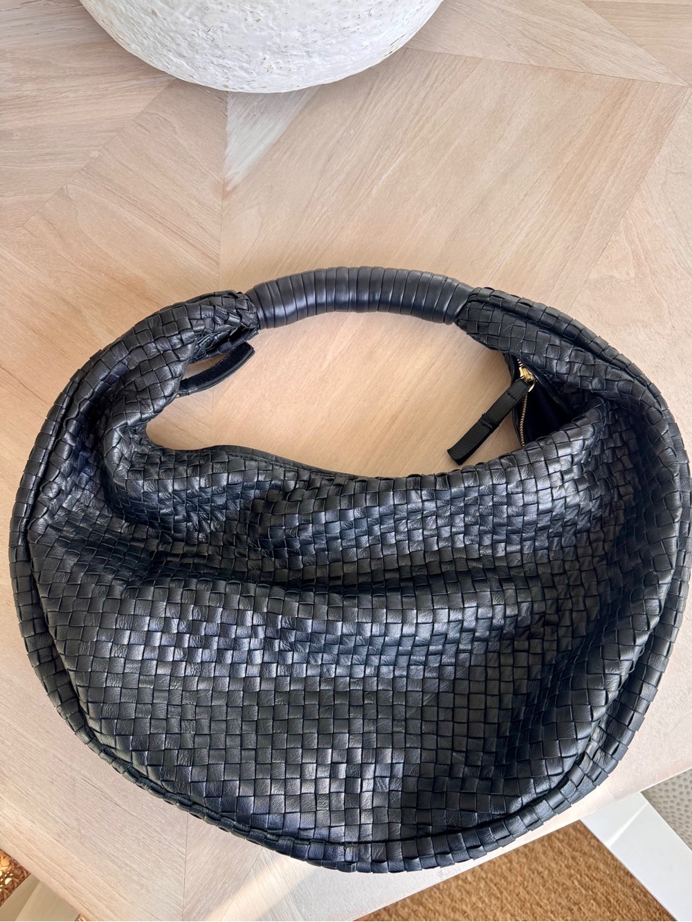 Cleobella Black Woven Hobo Bag
